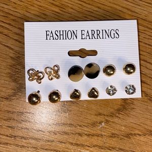 6 Pairs of Assorted Gold Earrings